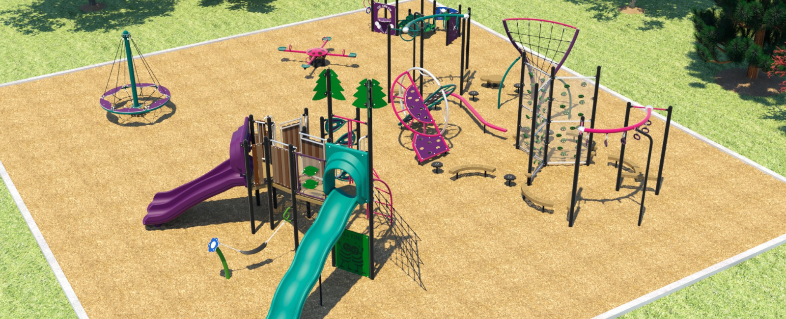 digital drawing of new playground structure